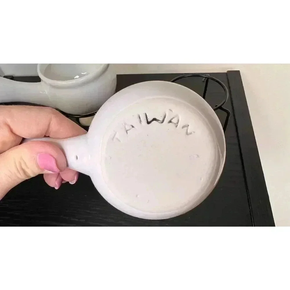Taiwan Ceramic‎ Butter Warmers, Set of 2 White & Black